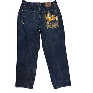 Fubu Platinum Fat Albert 90'S Hip Hop Black Jeans 36×34 RARE PATCH Vintage Y2K